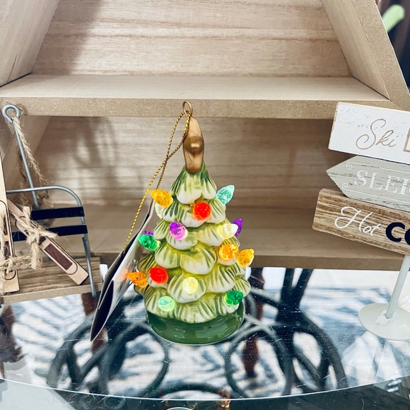 Light up Ceramic Retro Christmas Tree Ornament nwt - Picture 5 of 12